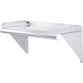 Global Industrial Wall Mount Shelf with 1-1/2 Lip 18 Gauge 430 Stainless Steel 24W x 12D 493626